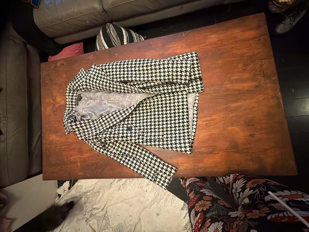 Rocawear Houndstooth Pea Coat Size S
